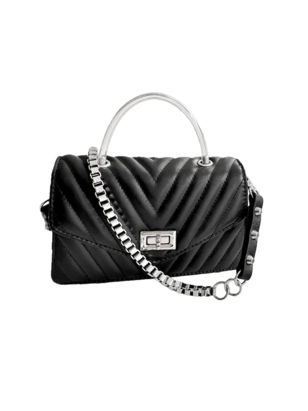 NEW Anna Paola Italian Quilted Black Calfskin Leather Small Shoulder/Hand Bag